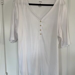 Sonoma White Short Sleeve V-Neck Top